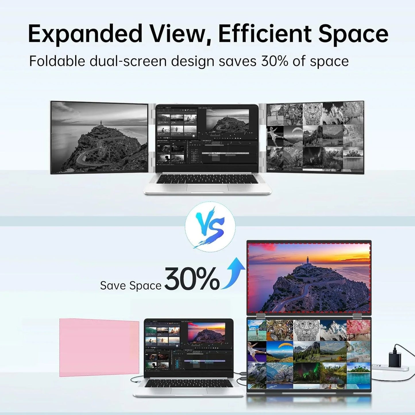 InnoView Foldable 18.5" Dual Monitor-INVPM509