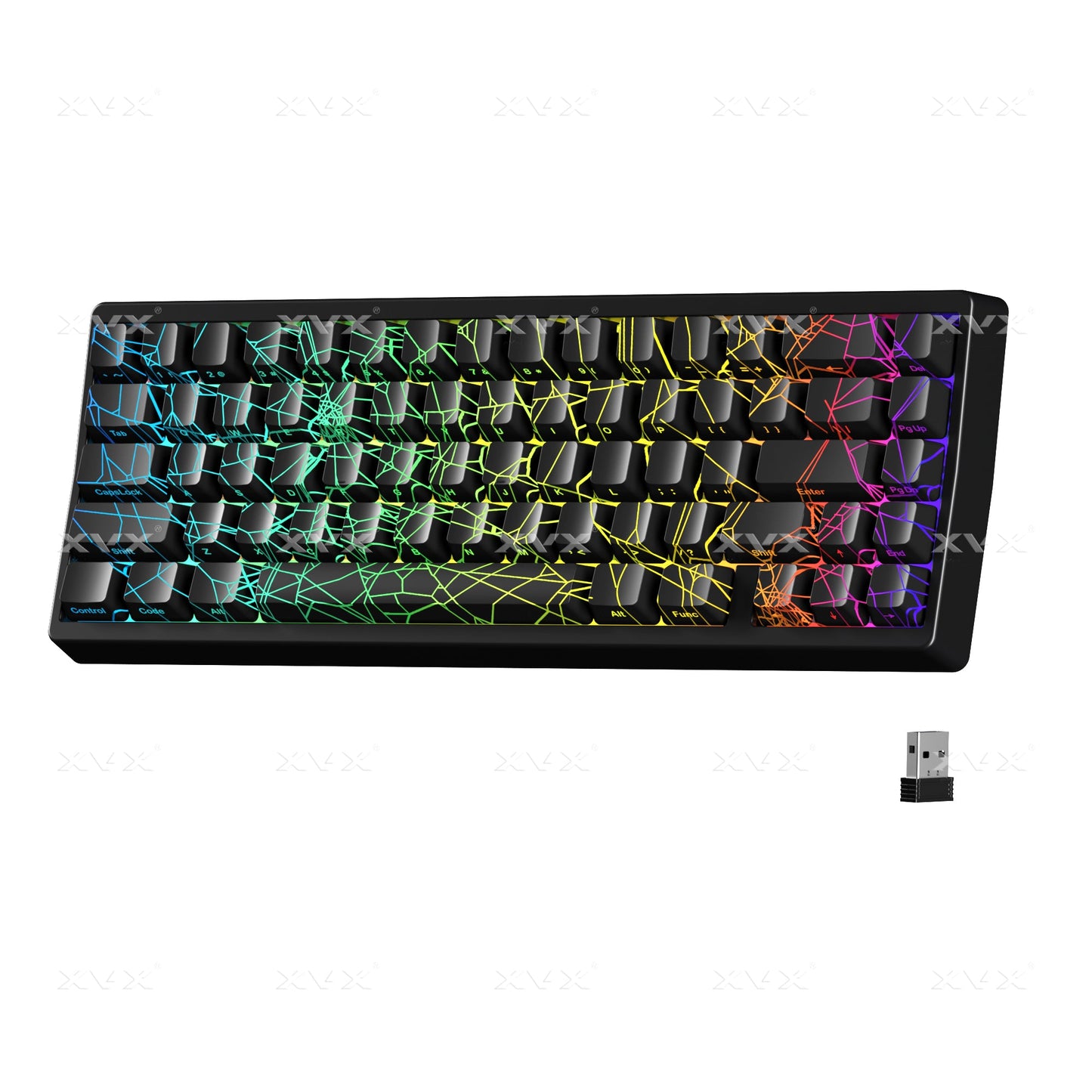 M67 JadeStone Mechanical Keyboard With IMD-Tech Keycaps (SPIDER WEB Version Pattern)（Tri-Mode）