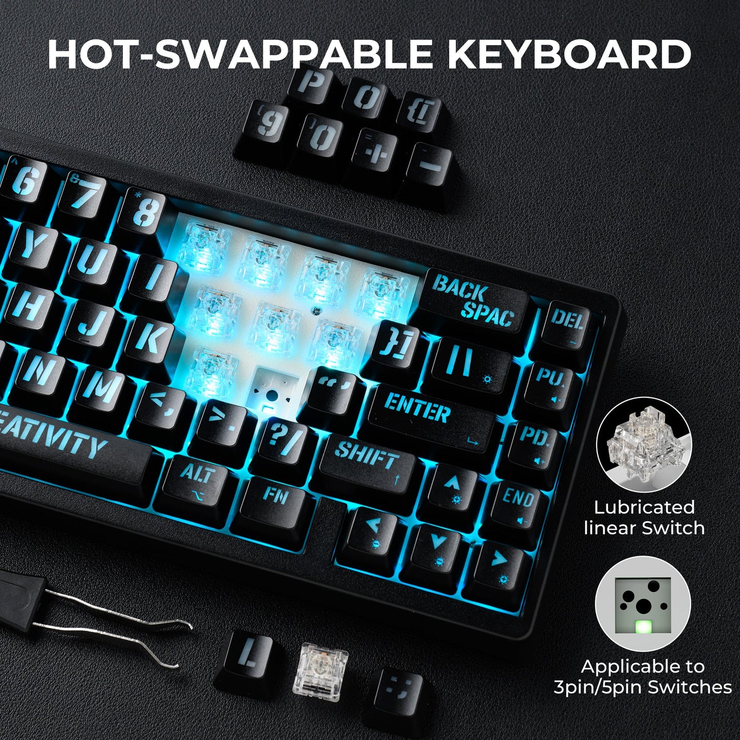 M67 Miami Tri-Mode Mechanical Keyboard With IMD-Tech Keycaps