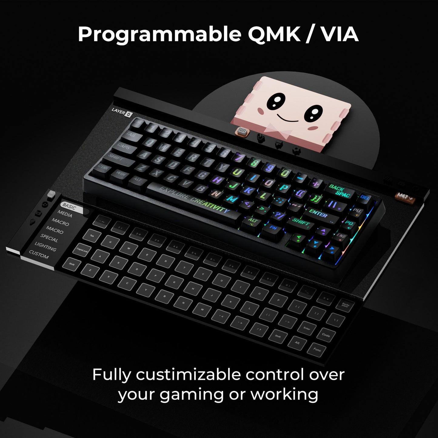 M67 Miami Tri-Mode Mechanical Keyboard With IMD-Tech Keycaps