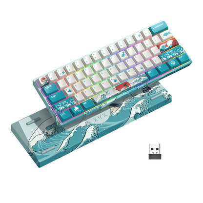 M61 Coral Sea Themed 61 Keys Wired/Wireless Mechanical Keyboard