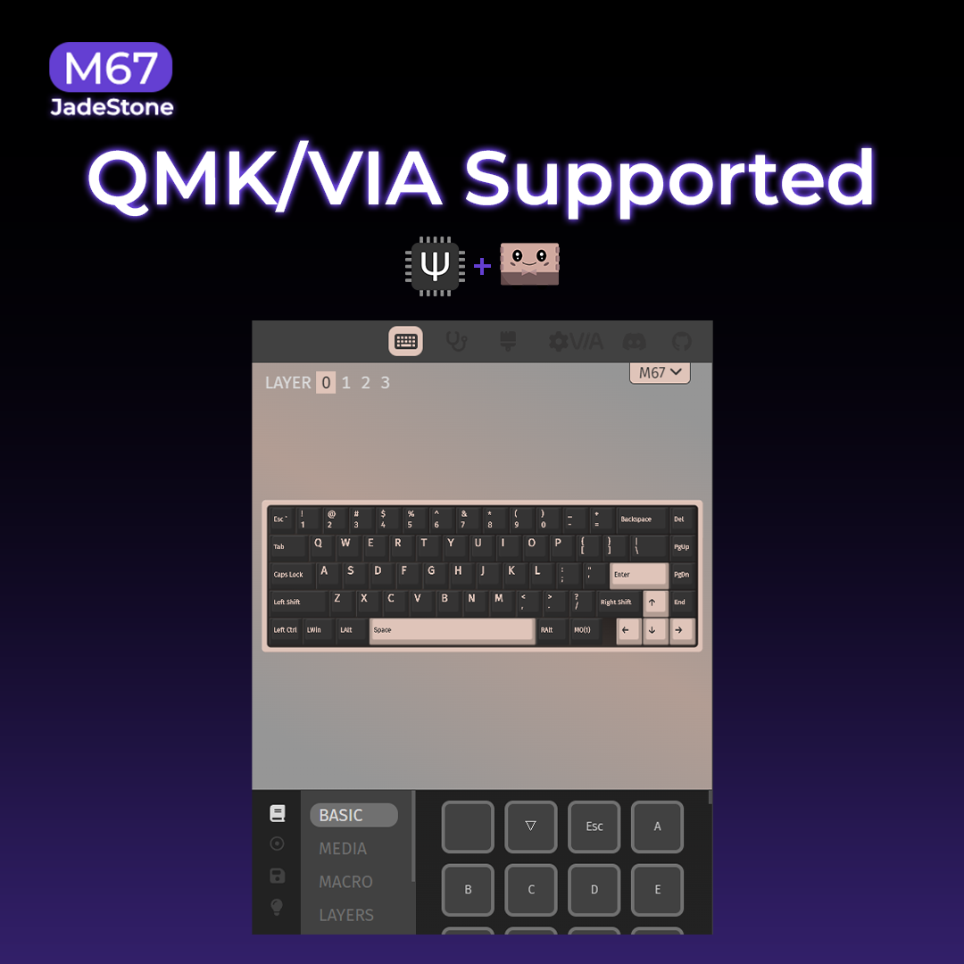 M67 JadeStone Mechanical Keyboard With IMD-Tech Keycaps (Interstellar Black)