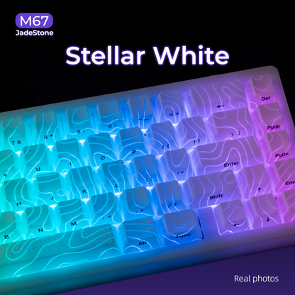 M67 JadeStone Mechanical Keyboard With IMD-Tech Keycaps (Stellar White)