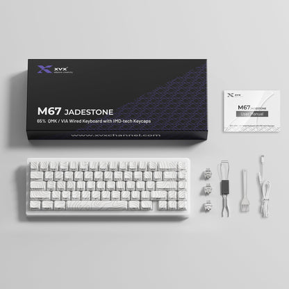 M67 JadeStone Mechanical Keyboard With IMD-Tech Keycaps (Stellar White)