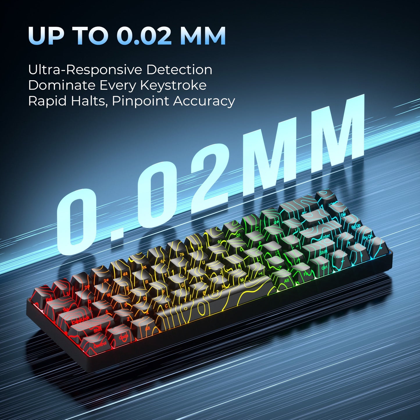 HE68 Rapid Trigger Gaming Hall Effect Keyboard Gateron Magnetic swiths 68% Wired Mechanical Keyboard with IMD-Tech Keycaps