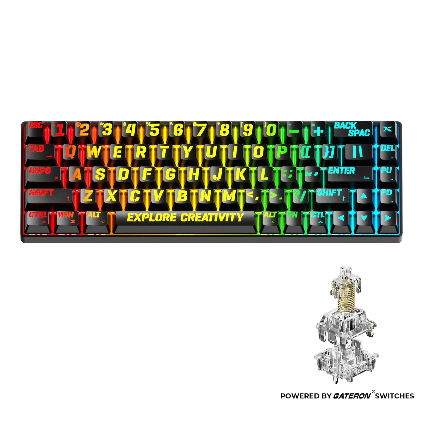 HE68 Rapid Trigger Gaming Hall Effect Keyboard Gateron Magnetic swiths 68% Wired Mechanical Keyboard with IMD-Tech Keycaps