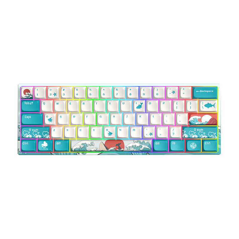 M61 Coral Sea Themed 61 Keys Wired/Wireless Mechanical Keyboard
