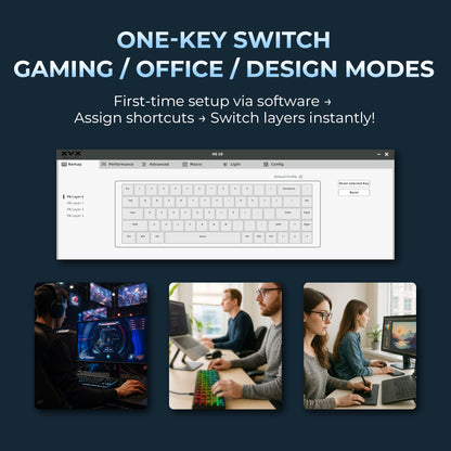 HE68 Rapid Trigger Gaming Hall Effect Keyboard Gateron Magnetic swiths 68% Wired Mechanical Keyboard with IMD-Tech Keycaps