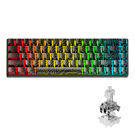HE68 Rapid Trigger Gaming Hall Effect Keyboard Gateron Magnetic swiths 68% Wired Mechanical Keyboard with IMD-Tech Keycaps