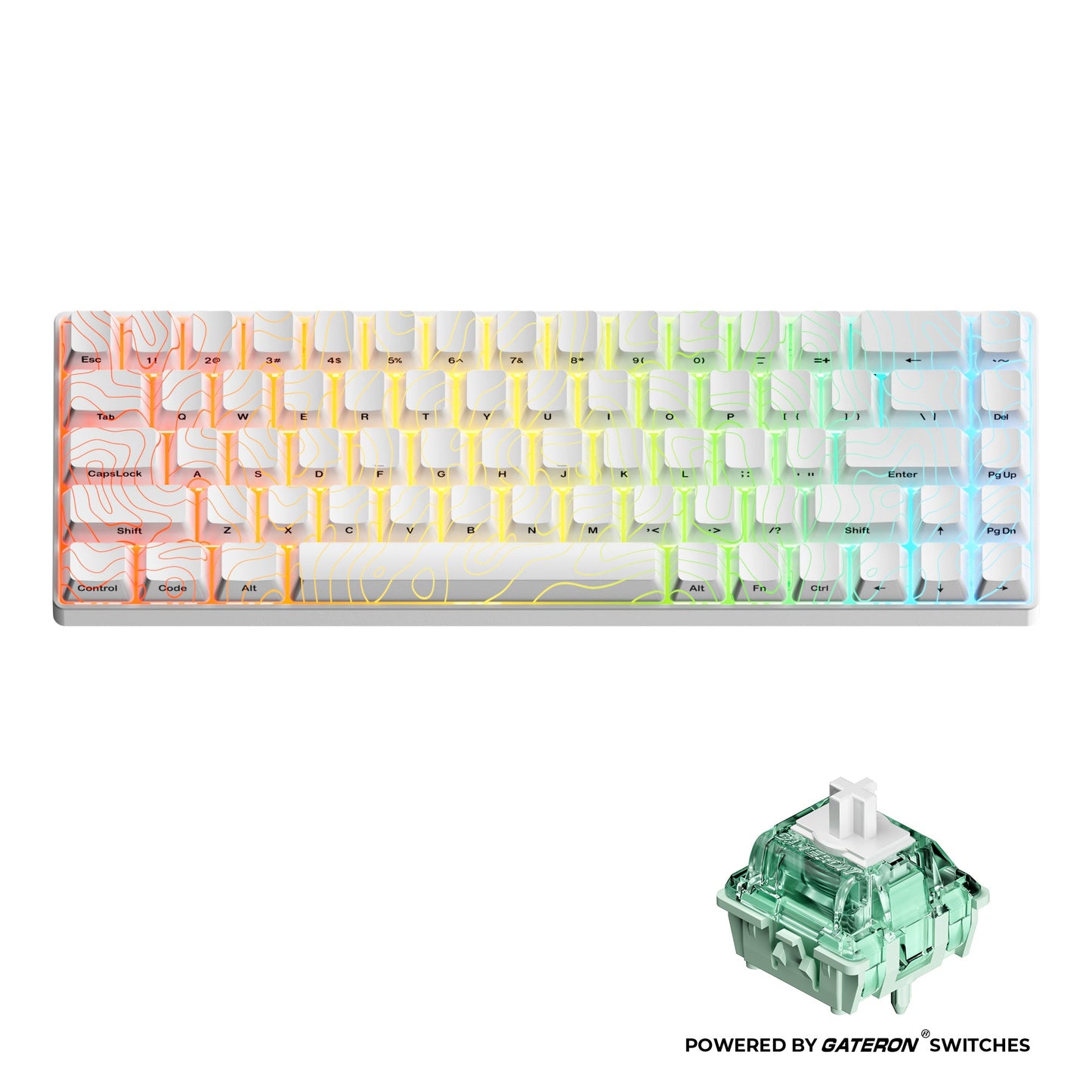 HE68 Rapid Trigger Gaming Hall Effect Keyboard Gateron Magnetic swiths 68% Wired Mechanical Keyboard with IMD-Tech Keycaps