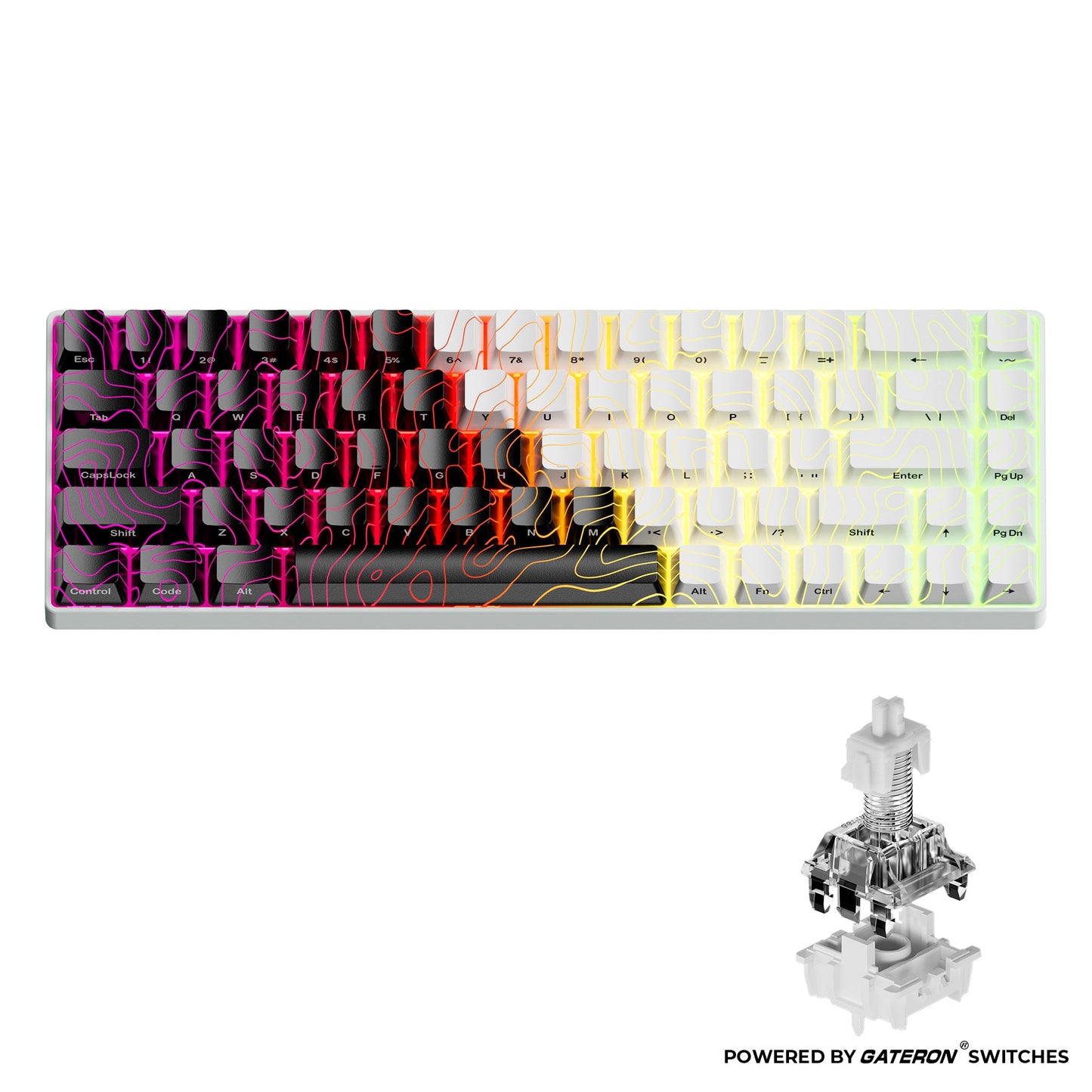 HE68 Rapid Trigger Gaming Hall Effect Keyboard Gateron Magnetic swiths 68% Wired Mechanical Keyboard with IMD-Tech Keycaps