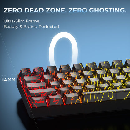 HE68 Rapid Trigger Gaming Hall Effect Keyboard Gateron Magnetic swiths 68% Wired Mechanical Keyboard with IMD-Tech Keycaps