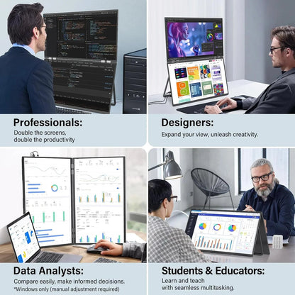 InnoView Foldable 23.8" Dual Monitor-INVPM609