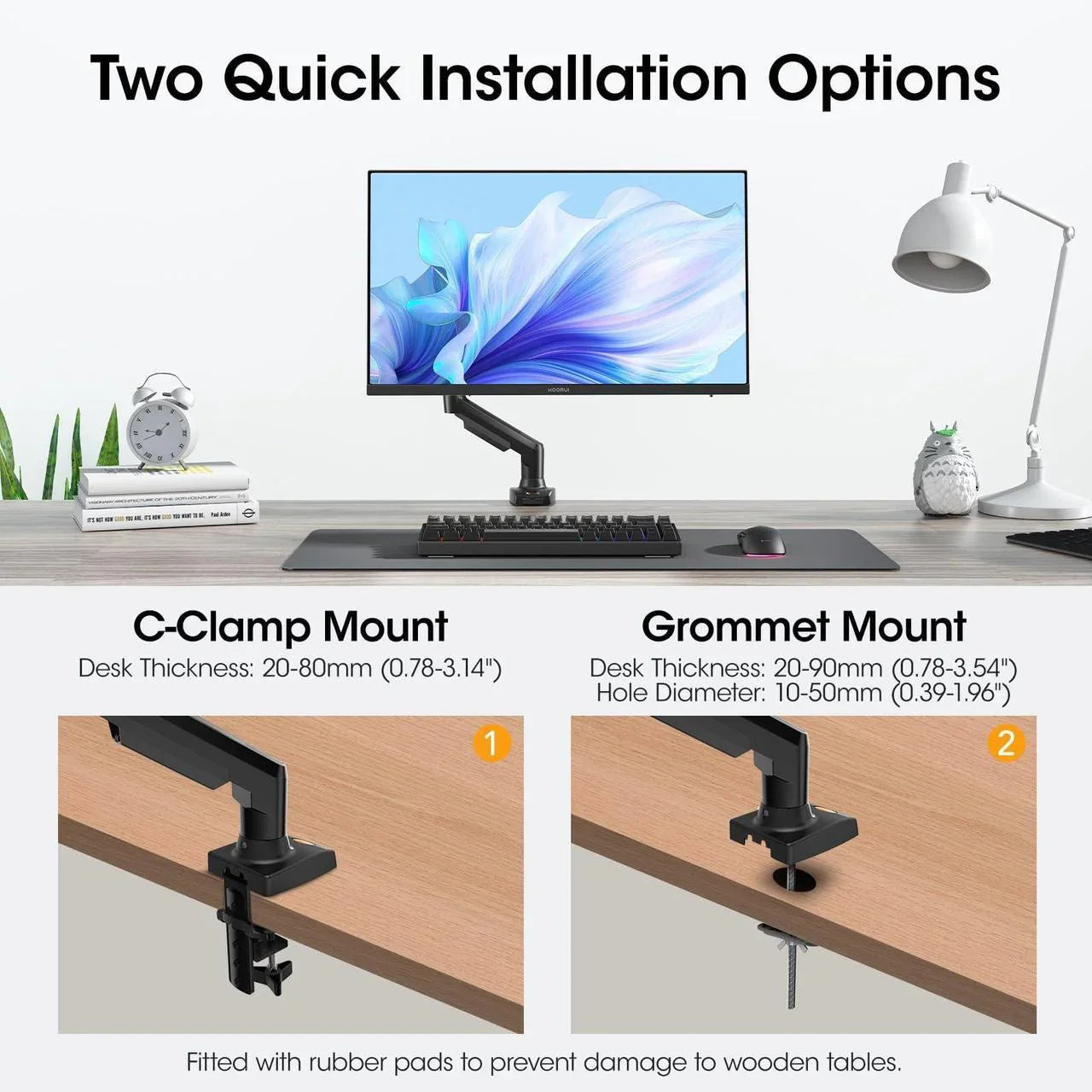 Rehisk Single Monitor Mount for 15-32 Inch Screens - F80