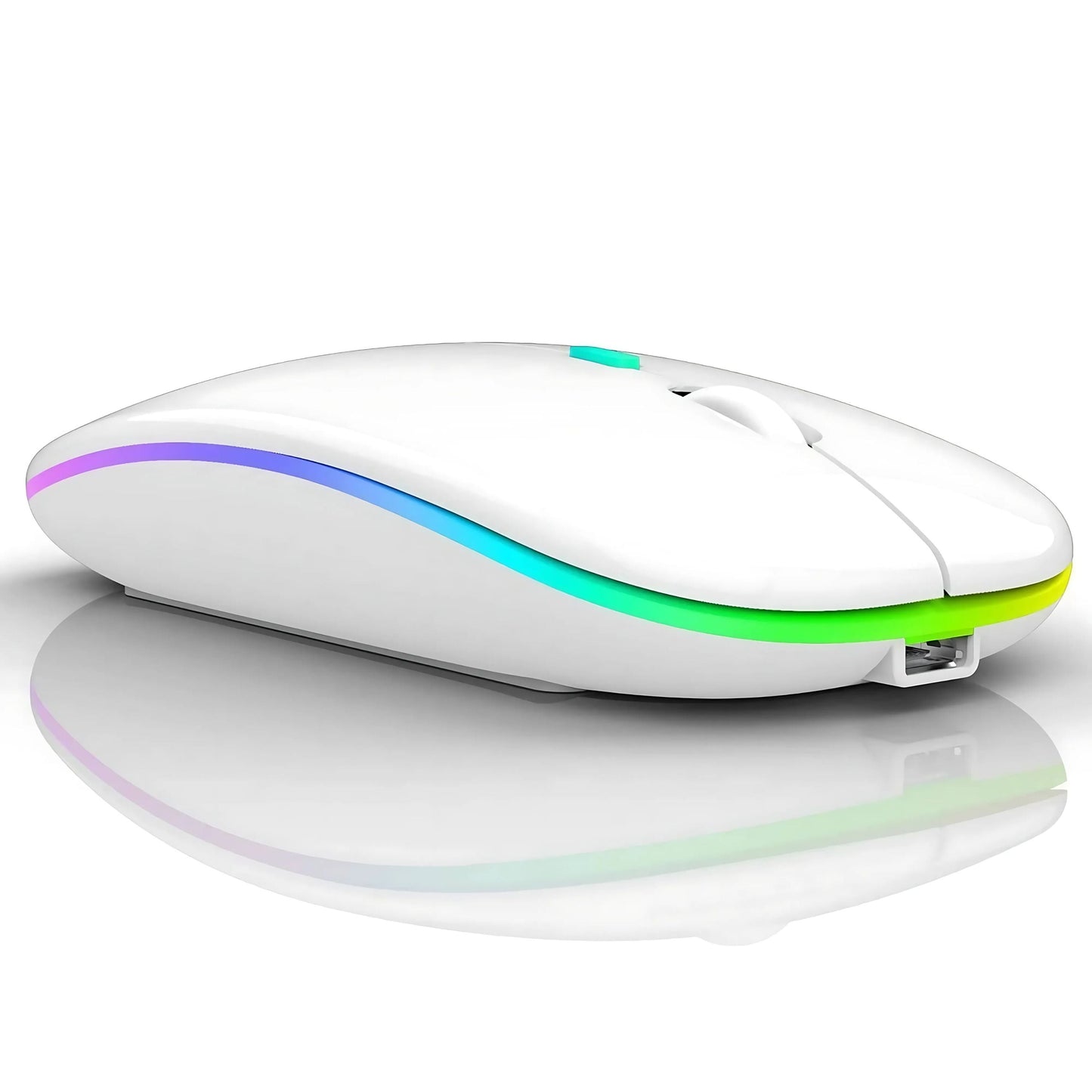 Wireless RGB Mouse Silent Rechargeable Bluetooth Mouse with LED Backlight for PC & Laptop