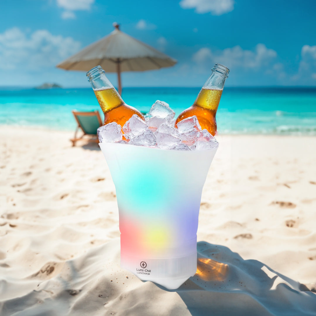 Lumi Chill Collapsible Ice Bucket & Bluetooth® Speaker with LED Party Light
