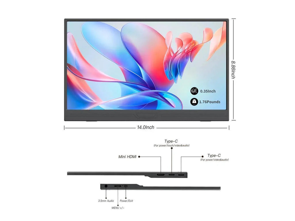 ReHisk RE-15.6TT - Touch Screen Portable Monitor FHD 1080P